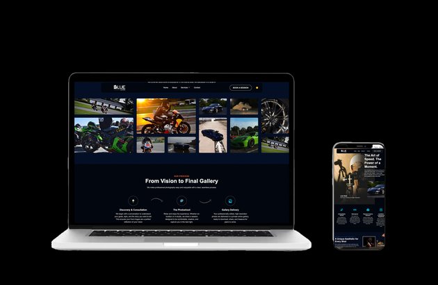 Small business website example shown on desktop and mobile devices